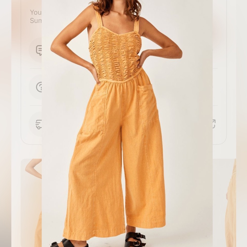 NWOT Free People Forever And Always Ruched Jumpsuit medium